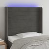 Cabecero Cama | Panel De Cabecera Con Led De Terciopelo Gris Oscuro 103x16x118/128 Cm Cfw973288