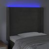 Cabecero Cama | Panel De Cabecera Con Led De Terciopelo Gris Oscuro 103x16x118/128 Cm Cfw973288