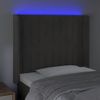 Cabecero Cama | Panel De Cabecera Con Led De Terciopelo Gris Oscuro 103x16x118/128 Cm Cfw980964