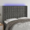 Cabecero Cama | Panel De Cabecera Con Led De Terciopelo Gris Oscuro 147x16x118/128 Cm Cfw187577