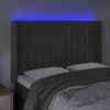 Cabecero Cama | Panel De Cabecera Con Led De Terciopelo Gris Oscuro 147x16x118/128 Cm Cfw187577