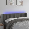 Cabecero Cama | Panel De Cabecera Con Led De Terciopelo Gris Oscuro 147x16x78/88 Cm Cfw746179