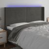 Cabecero Cama | Panel De Cabecera Con Led De Terciopelo Gris Oscuro 163x16x118/128 Cm Cfw664201