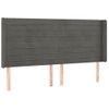 Cabecero Cama | Panel De Cabecera Con Led De Terciopelo Gris Oscuro 163x16x118/128 Cm Cfw664201