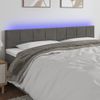 Cabecero Cama | Panel De Cabecera Con Led De Terciopelo Gris Oscuro 180x5x78/88 Cm Cfw604355