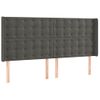 Cabecero Cama | Panel De Cabecera Con Led De Terciopelo Gris Oscuro 183x16x118/128 Cm Cfw273024