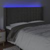 Cabecero Cama | Panel De Cabecera Con Led De Terciopelo Gris Oscuro 183x16x118/128 Cm Cfw273024