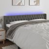 Cabecero Cama | Panel De Cabecera Con Led De Terciopelo Gris Oscuro 183x16x78/88 Cm Cfw582799