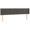 Cabecero Cama | Panel De Cabecera Con Led De Terciopelo Gris Oscuro 183x16x78/88 Cm Cfw582799