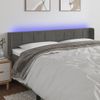 Cabecero Cama | Panel De Cabecera Con Led De Terciopelo Gris Oscuro 183x16x78/88 Cm Cfw753529