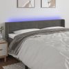 Cabecero Cama | Panel De Cabecera Con Led De Terciopelo Gris Oscuro 183x16x78/88 Cm Cfw908475