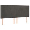 Cabecero Cama | Panel De Cabecera Con Led De Terciopelo Gris Oscuro 203x16x118/128 Cm Cfw869176