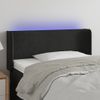 Cabecero Cama | Panel De Cabecera Con Led De Terciopelo Negro 103x16x78/88 Cm Cfw746644