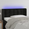 Cabecero Cama | Panel De Cabecera Con Led De Terciopelo Negro 103x16x78/88 Cm Cfw660802