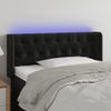 Cabecero Cama | Panel De Cabecera Con Led De Terciopelo Negro 103x16x78/88 Cm Cfw355963