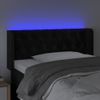 Cabecero Cama | Panel De Cabecera Con Led De Terciopelo Negro 103x16x78/88 Cm Cfw355963