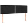 Cabecero Cama | Panel De Cabecera Con Led De Terciopelo Negro 144x5x78/88 Cm Cfw733222