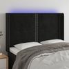 Cabecero Cama | Panel De Cabecera Con Led De Terciopelo Negro 147x16x118/128 Cm Cfw862517