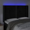 Cabecero Cama | Panel De Cabecera Con Led De Terciopelo Negro 147x16x118/128 Cm Cfw862517