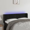 Cabecero Cama | Panel De Cabecera Con Led De Terciopelo Negro 147x16x78/88 Cm Cfw366569