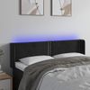 Cabecero Cama | Panel De Cabecera Con Led De Terciopelo Negro 147x16x78/88 Cm Cfw733566