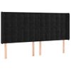 Cabecero Cama | Panel De Cabecera Con Led De Terciopelo Negro 163x16x118/128 Cm Cfw585794