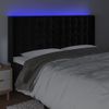 Cabecero Cama | Panel De Cabecera Con Led De Terciopelo Negro 163x16x118/128 Cm Cfw585794