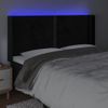 Cabecero Cama | Panel De Cabecera Con Led De Terciopelo Negro 163x16x118/128 Cm Cfw756279