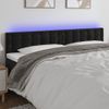 Cabecero Cama | Panel De Cabecera Con Led De Terciopelo Negro 180x5x78/88 Cm Cfw157046