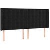 Cabecero Cama | Panel De Cabecera Con Led De Terciopelo Negro 183x16x118/128 Cm Cfw405653