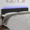 Cabecero Cama | Panel De Cabecera Con Led De Terciopelo Negro 200x5x78/88 Cm Cfw303280