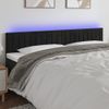 Cabecero Cama | Panel De Cabecera Con Led De Terciopelo Negro 200x5x78/88 Cm Cfw954291