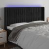 Cabecero Cama | Panel De Cabecera Con Led De Terciopelo Negro 203x16x118/128 Cm Cfw583181