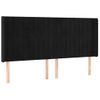 Cabecero Cama | Panel De Cabecera Con Led De Terciopelo Negro 203x16x118/128 Cm Cfw583181