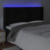 Cabecero Cama | Panel De Cabecera Con Led De Terciopelo Negro 203x16x118/128 Cm Cfw583181