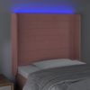 Cabecero Cama | Panel De Cabecera Con Led De Terciopelo Rosa 103x16x118/128 Cm Cfw130155