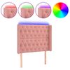 Cabecero Cama | Panel De Cabecera Con Led De Terciopelo Rosa 103x16x118/128 Cm Cfw942720