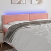 Cabecero Cama | Panel De Cabecera Con Led De Terciopelo Rosa 160x5x78/88 Cm Cfw943442