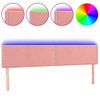 Cabecero Cama | Panel De Cabecera Con Led De Terciopelo Rosa 160x5x78/88 Cm Cfw943442