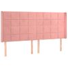 Cabecero Cama | Panel De Cabecera Con Led De Terciopelo Rosa 183x16x118/128 Cm Cfw416855