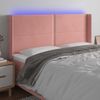 Cabecero Cama | Panel De Cabecera Con Led De Terciopelo Rosa 183x16x118/128 Cm Cfw479034