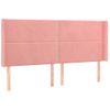 Cabecero Cama | Panel De Cabecera Con Led De Terciopelo Rosa 183x16x118/128 Cm Cfw479034