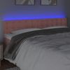 Cabecero Cama | Panel De Cabecera Con Led De Terciopelo Rosa 200x5x78/88 Cm Cfw595985