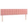 Cabecero Cama | Panel De Cabecera Con Led De Terciopelo Rosa 200x5x78/88 Cm Cfw595985