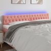 Cabecero Cama | Panel De Cabecera Con Led De Terciopelo Rosa 200x7x78/88 Cm Cfw767092