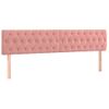 Cabecero Cama | Panel De Cabecera Con Led De Terciopelo Rosa 200x7x78/88 Cm Cfw767092