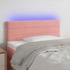 Cabecero Cama | Panel De Cabecera Con Led De Terciopelo Rosa 80x5x78/88 Cm Cfw801619