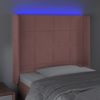 Cabecero Cama | Panel De Cabecera Con Led De Terciopelo Rosa 83x16x118/128 Cm Cfw490165