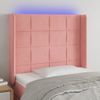 Cabecero Cama | Panel De Cabecera Con Led De Terciopelo Rosa 93x16x118/128 Cm Cfw854667