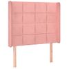 Cabecero Cama | Panel De Cabecera Con Led De Terciopelo Rosa 93x16x118/128 Cm Cfw854667